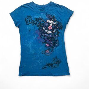 Rare Vintage Y2K Tattoo Grunge Miami Ink Burnout Style Graphic Tee